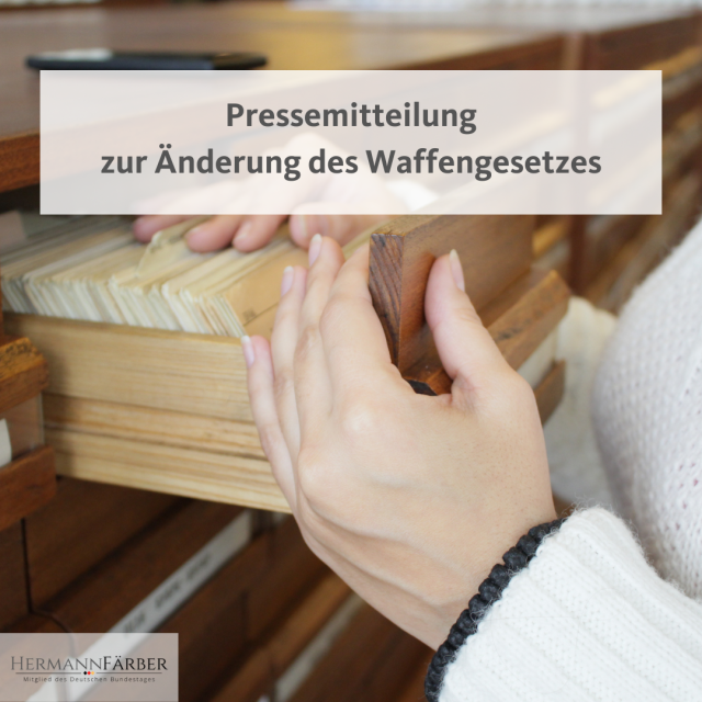 Pressemitteilung: Änderung des Waffengesetzes